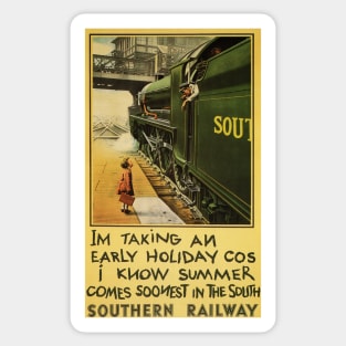 Early Summer Holiday Southern Railway Vintage Steam Train Sticker